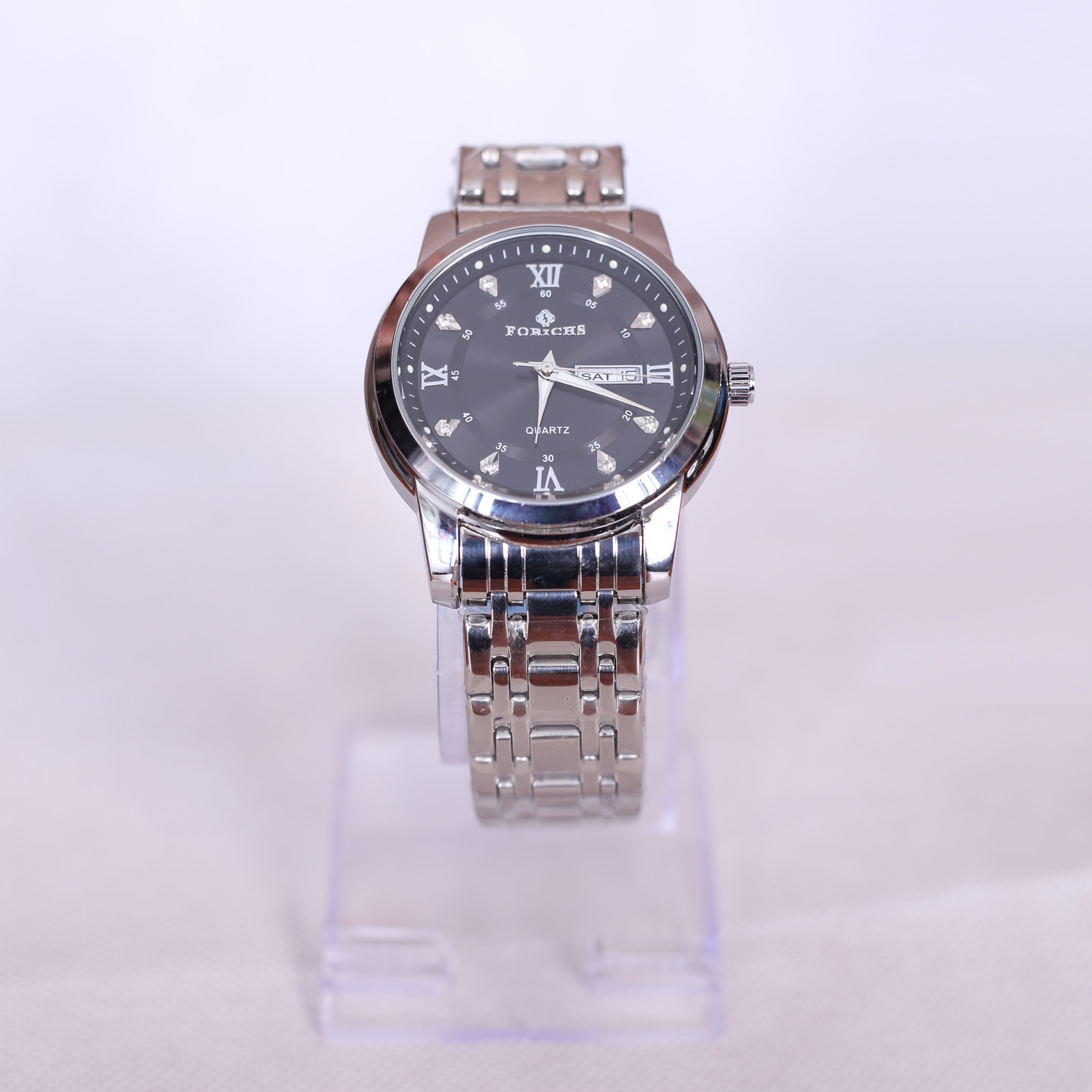 FORICHS MENS WATCH WITH STEAL STRAP AND ELEGANT DESIGN