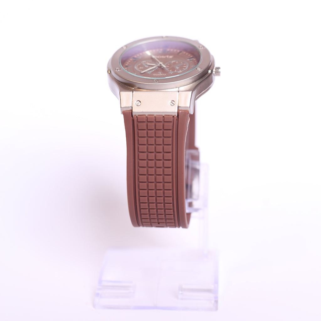 POSITIF MENS QUARTZ WATCH WITH RUBBER STRAP